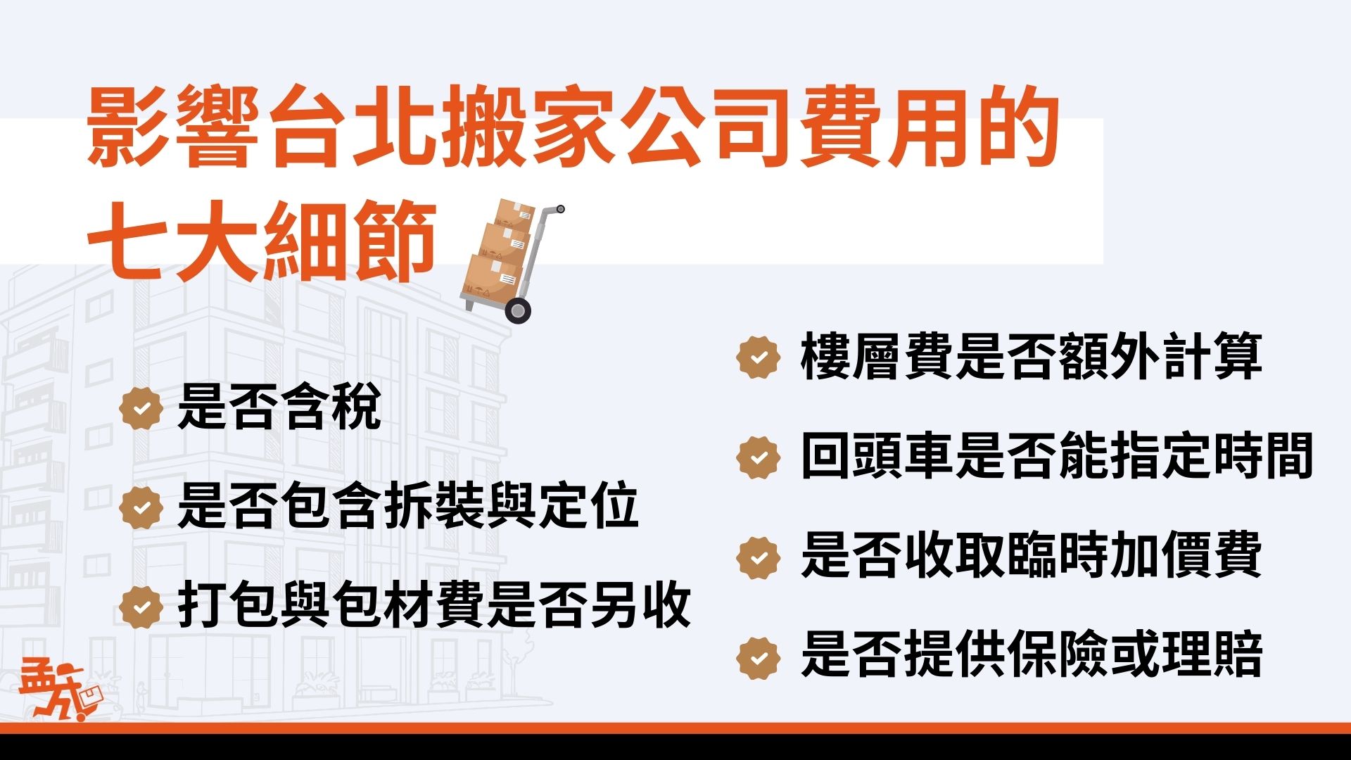 搬家費用細項